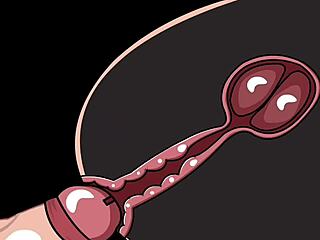 Beautiful woman with big boobs gets cum inside her in anime