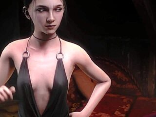 girl gets fucked by floating dildo in solo play