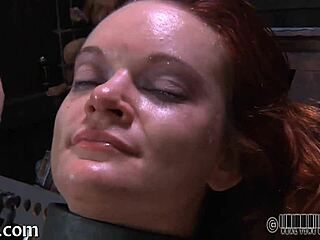 Ferocious whipping applied to the gal's body