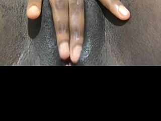 Is that black wet pussy masturbating solo?