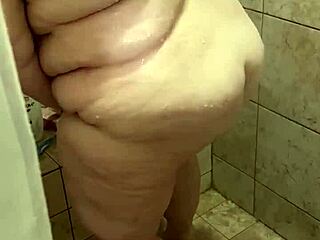 Curvy BBW Wife Caught Washing in Shower