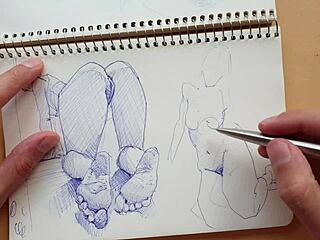 Wow, Parker Pen Sketch Of Doggy-Style Foot Fetish!