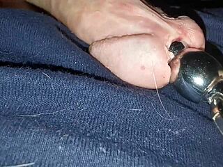 Jayq experiments with huge 14mm steel plug in urethra stretching