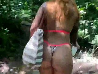 Friends Flash Big Asses In Woods!