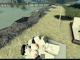 Roblox Girl Gets Rough Pussy Fucking on Beach