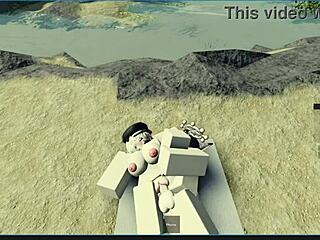 Roblox Girl Gets Rough Pussy Fucking on Beach