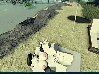 Roblox Girl Gets Rough Pussy Fucking on Beach