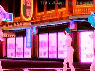 hatsune miku and megurine luka perform world end dancehall