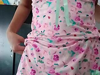 model in my sexy pink pajamas, innocent colleague