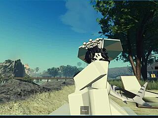 Roblox Girl Gets Rough Pussy Fucking on Beach