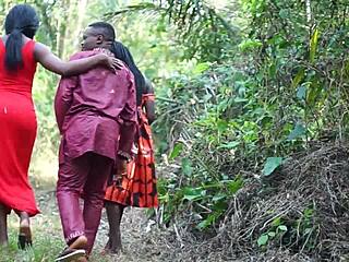 Ebony Threesome with Cock Licking