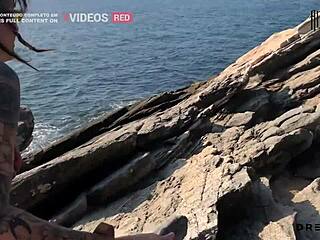 pervertida shows tits on beach then fucks me on rocks