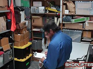 Young terrified shoplifting teen gets caught