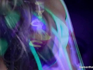 Samantha saint fucks blonde in black light!