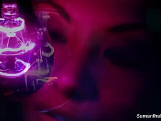 Samantha saint fucks blonde in black light!