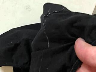 Put my dick on my girfriend dirty panties