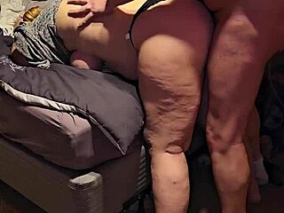 eating her ass and pussy from behind, gaping