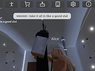 Roblox condo blond slut enjoys rough bondage blowjob 💥
