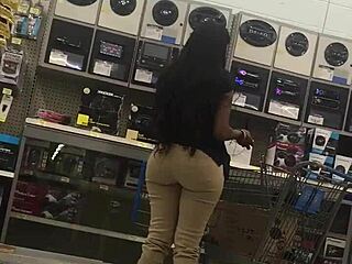 walking in walmart, spotting that big booty