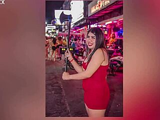 Asian go-go stripper performs pole dance