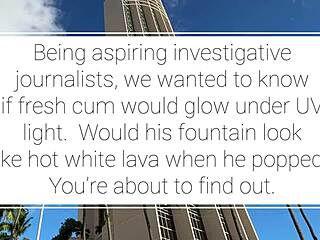 our ultraviolet light experiment in bedroom handjob session