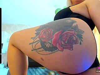 big tits blonde webcam model flaunts sexy ass passionately