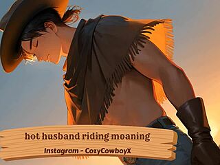 hot husband rides and moans with orgasm