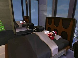 Christmas morning fuck session, shemale and lesbian action