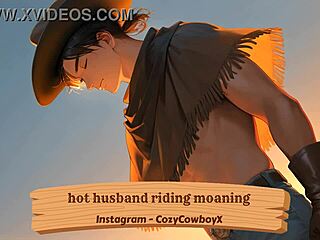 hot husband rides and moans with orgasm