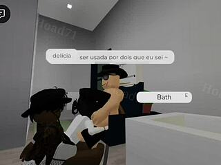 Gothic big tits girl has threesome sex in parents' house at Brookhaven.