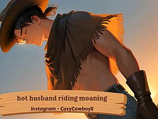 hot husband rides and moans with orgasm