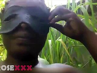 perfect tits ebony pussy fuck in a park 😍