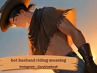 hot husband rides and moans with orgasm