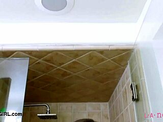 Alluring Teen Brunette Takes Shower After Photoshoot