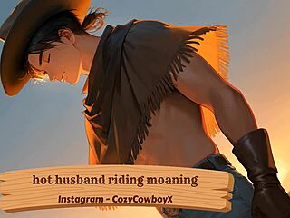 hot husband rides and moans with orgasm