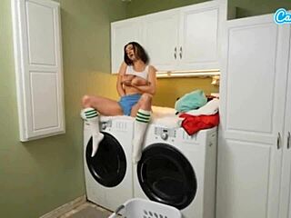 Busty Latina Caught Giving Herself Orgasm While Fucked By Step-Brother