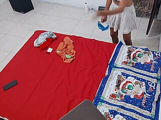 brunettes prepare for homemade recording