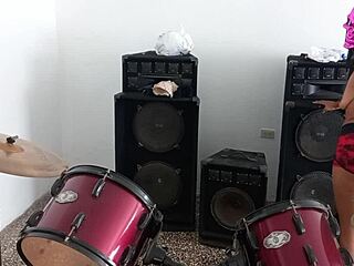 Hot Latin Brunette Gets Ready For Halloween At Stepfather's House!