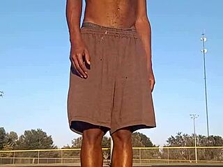 Beautiful Black Roommate Works Out