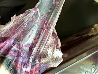 Slow motion tattoo skin peel process