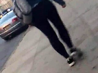 Emotional view of short girl's big ass