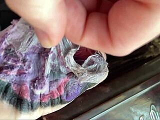 Slow motion tattoo skin peel process