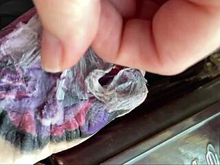 Slow motion tattoo skin peel process