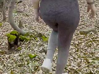 Hiker stops for rough outdoor sex in park