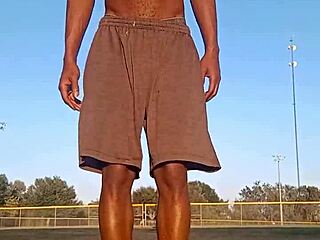 Beautiful Black Roommate Works Out