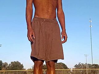 Beautiful Black Roommate Works Out