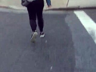 Emotional view of short girl's big ass