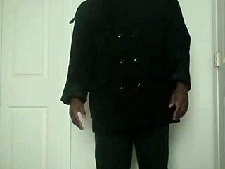 Arm stretching exercise mimicking masturbation movements intensely