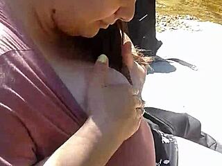 Girlfriend Flashes Huge Tits Publicly