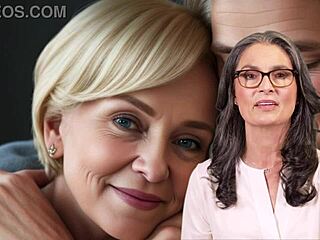 European mom and stepson enjoy playing football together. ⚽